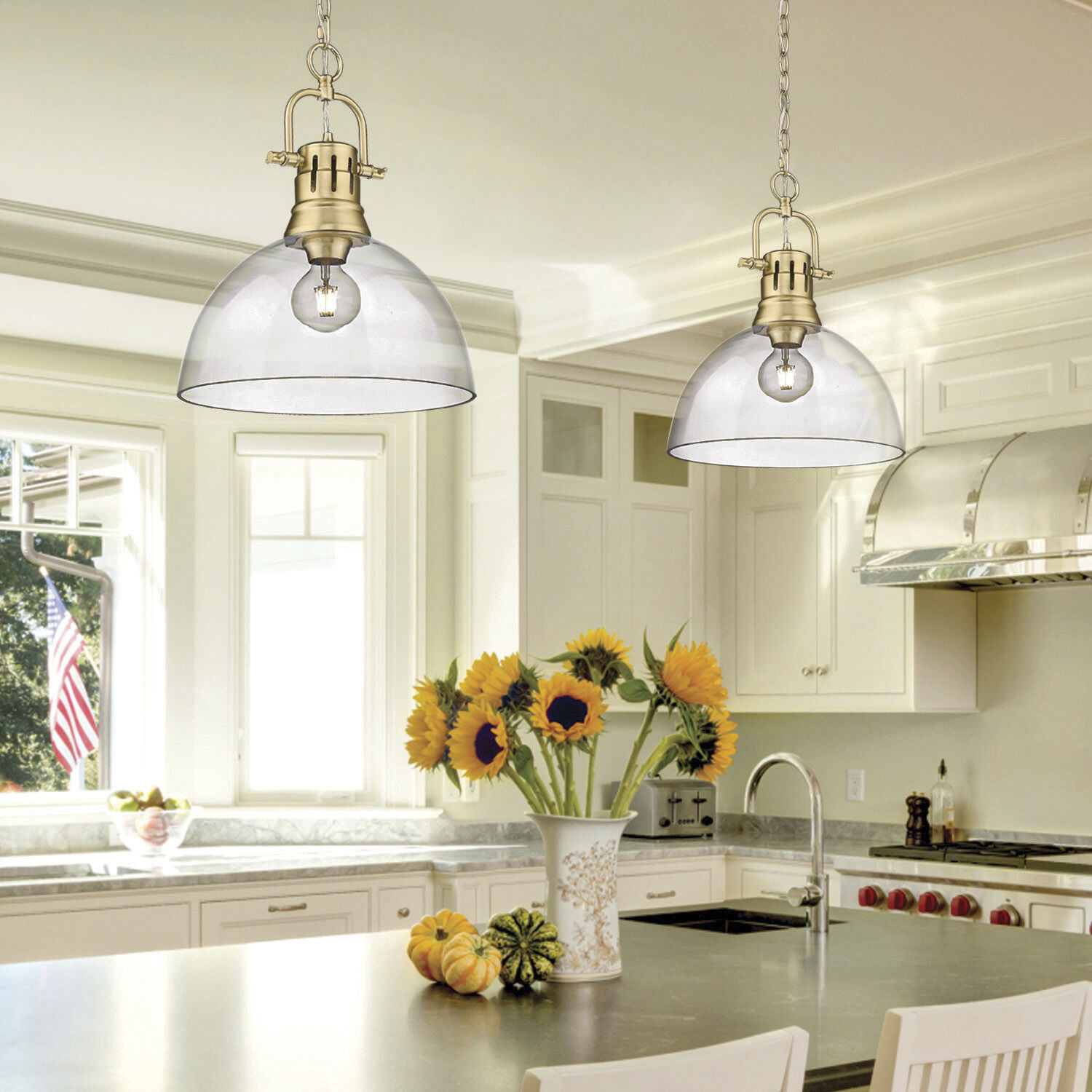 Golden Lighting 3602 L BCB CLR Duncan 1 Light 14 inch Brushed